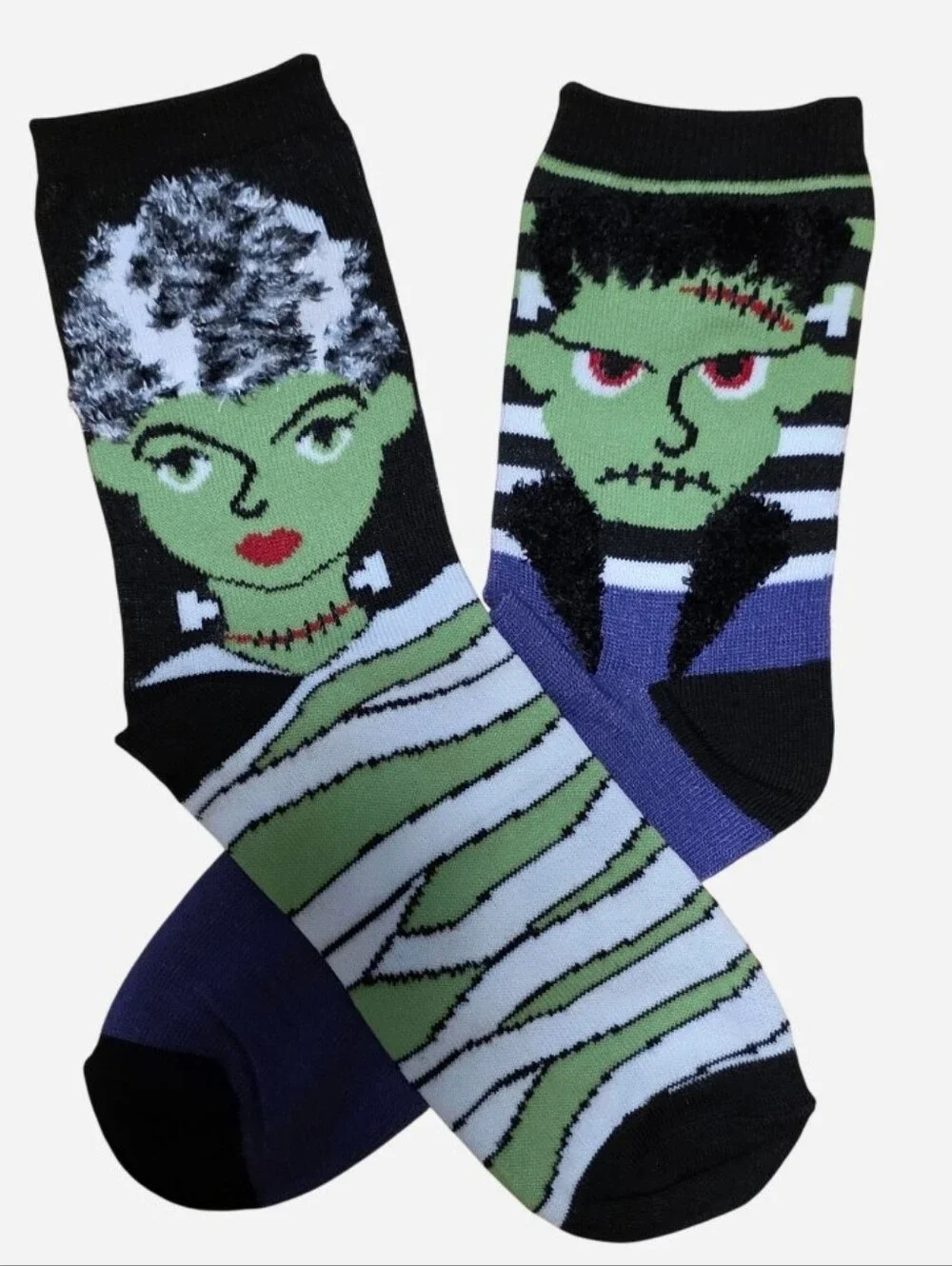Halloween Fun Sock Bundle Bride Of Frankenstein Bats Jack-O-Lanterns, Eyeballs
